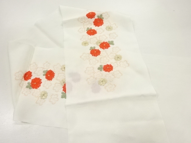 JAPANESE KIMONO / FLOWER PATTERN EMBROIDERY HANERI